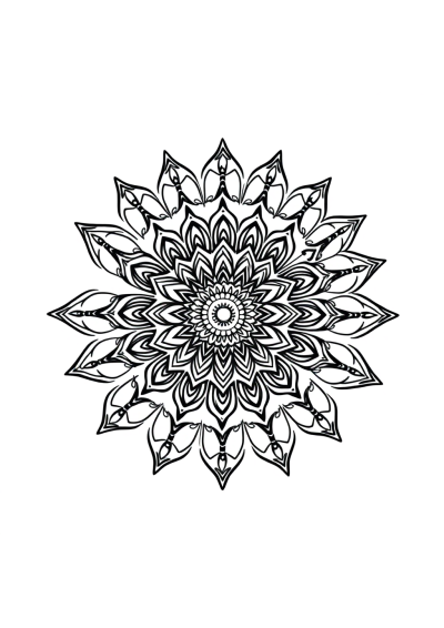 Friendly Indian Style Mandala Coloring Page