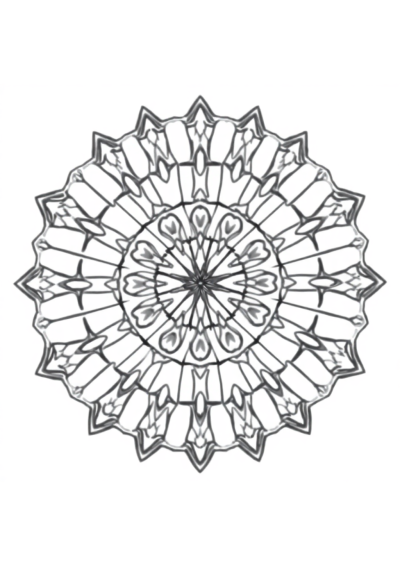 Friendly Kaleidoscope Mandala Coloring Page