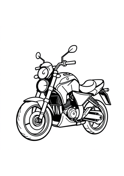 Friendly Motorcycle Coloring Page