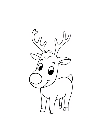 Friendly Reindeer Coloring Page