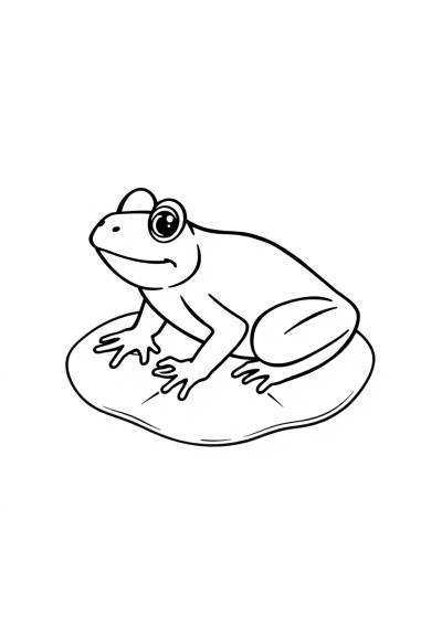 Frog On Lily Pad Coloring Page