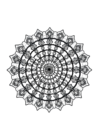Funny Abstract Spiral Mandala Coloring Page
