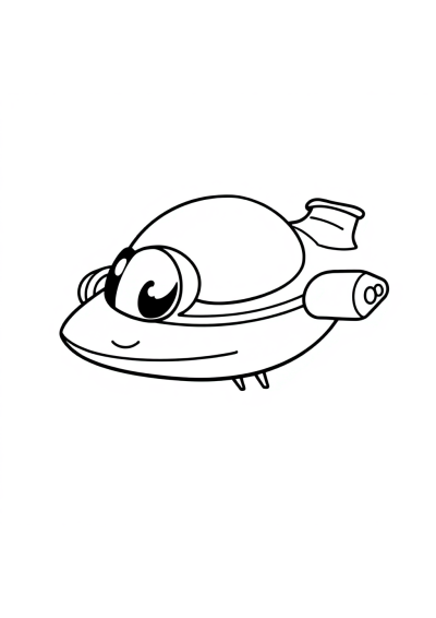 Funny Alien Spaceship Coloring Page