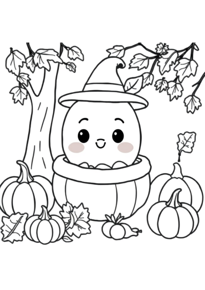 Funny Autumn Harvest Coloring Page