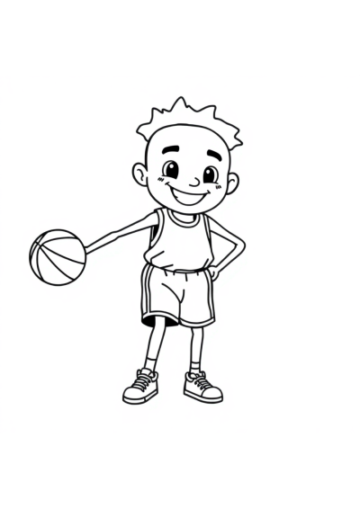 Funny Basketball Player Coloring Page