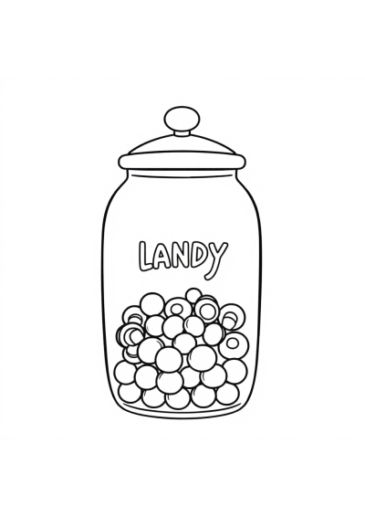 Funny Candy Jar Coloring Page
