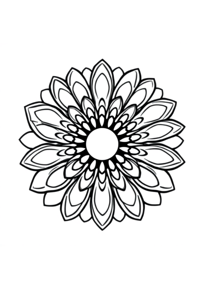 Funny Circular Mandala With Petals Coloring Page