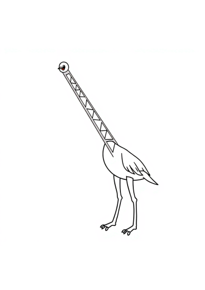 Funny Crane Lifting Coloring Page