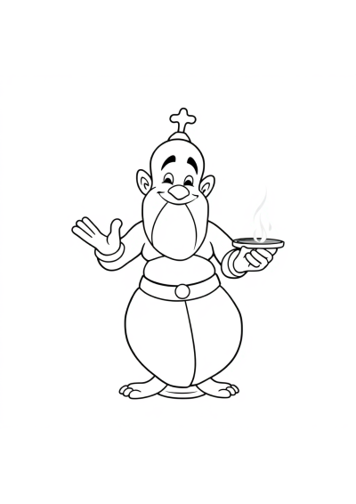Funny Genie From Lamp Coloring Page