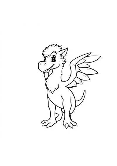 Funny Griffin Creature Coloring Page