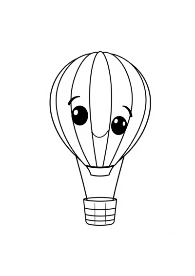 Funny Hot Air Balloon Coloring Page