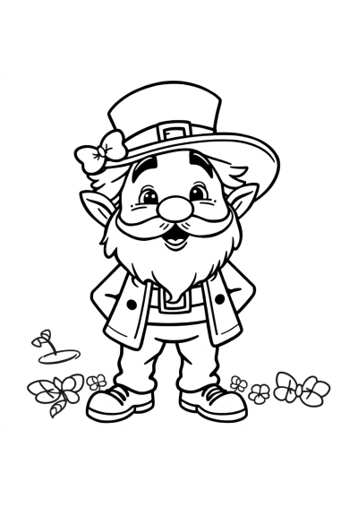 Funny Leprechaun Coloring Page
