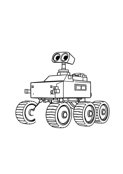 Funny Mars Rover Coloring Page
