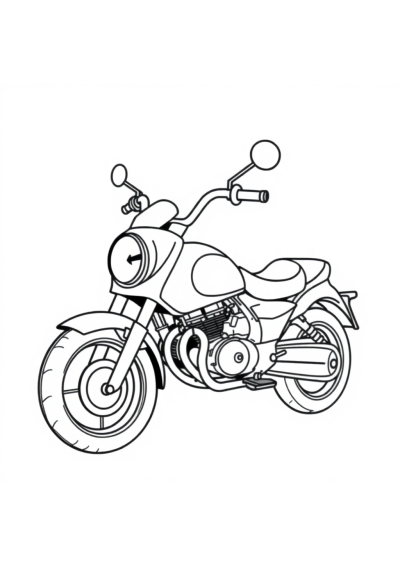 Funny Motorcycle Coloring Page