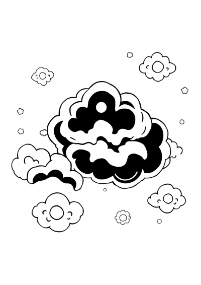 Funny Nebula Clouds Coloring Page
