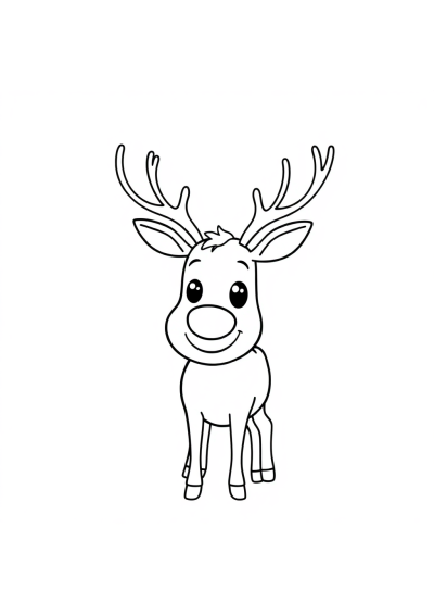 Funny Reindeer Coloring Page