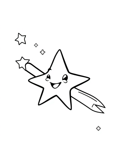 Funny Shooting Star Coloring Page
