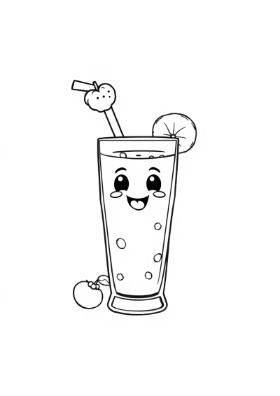 Funny Smoothie Glass Coloring Page