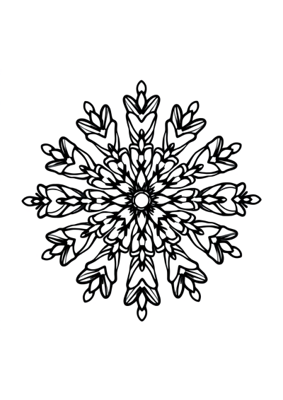 Funny Snowflake Mandala Coloring Page