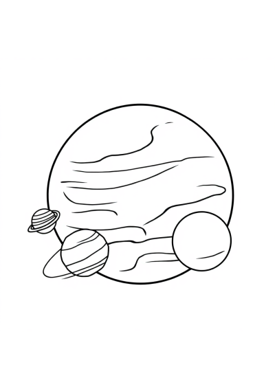 Funny Solar System Planets Coloring Page