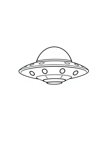 Funny Ufo Flying Saucer Coloring Page