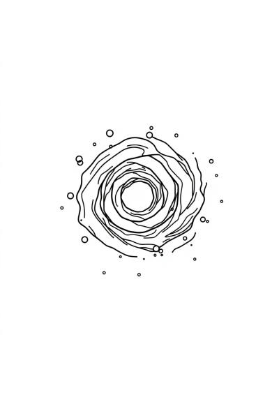 Galaxy Spiral In Winter Coloring Page