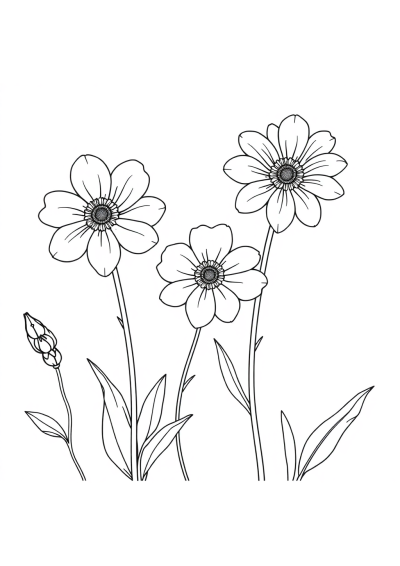 Garden Flowers Coloring Page