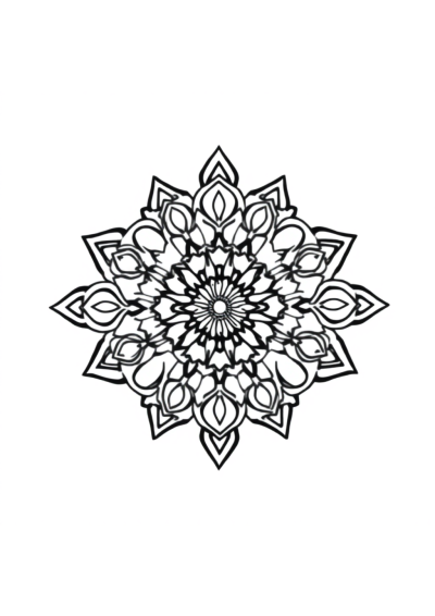 Geometric Mandala Pattern In Rain Coloring Page
