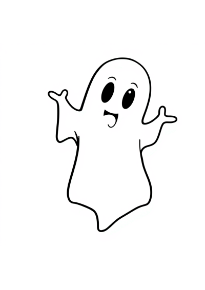Ghost Friendly Coloring Page