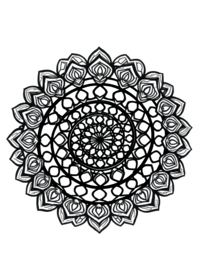 Giant Abstract Spiral Mandala Coloring Page
