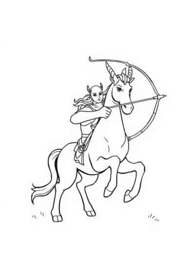Giant Centaur Archer Coloring Page