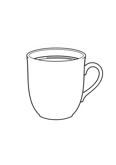 Giant Coffee Cup Coloring Page