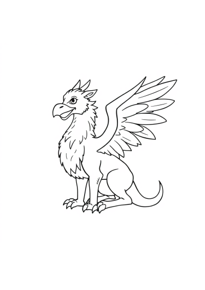 Giant Griffin Creature Coloring Page