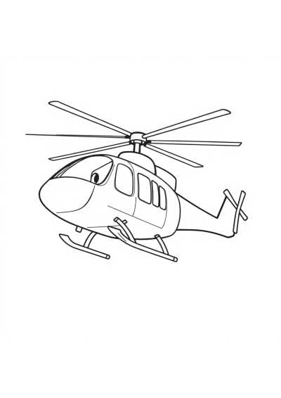 Giant Helicopter Flying Coloring Page