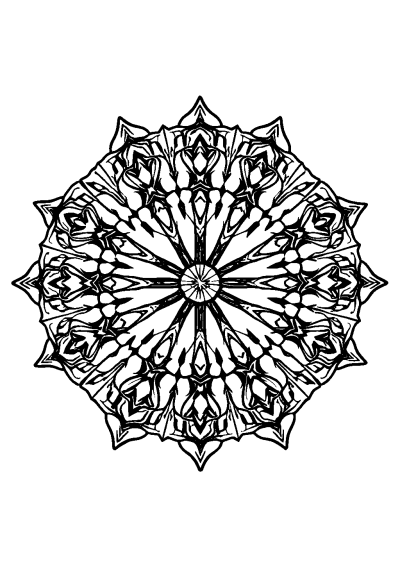 Giant Kaleidoscope Mandala Coloring Page