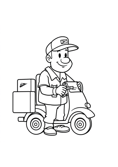 Giant Mail Carrier Coloring Page