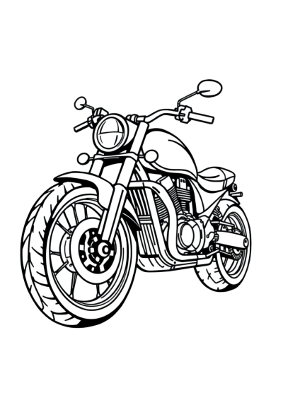 Giant Motorcycle Coloring Page