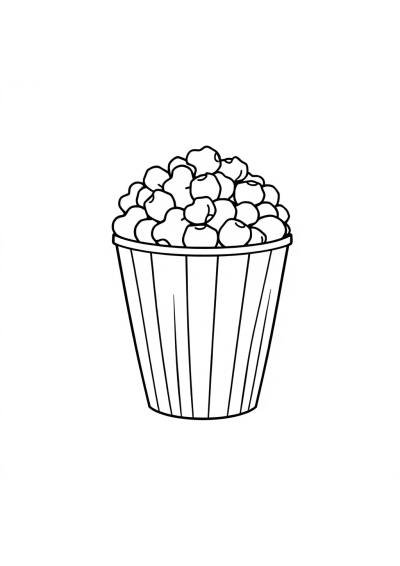 Giant Popcorn Bucket Coloring Page