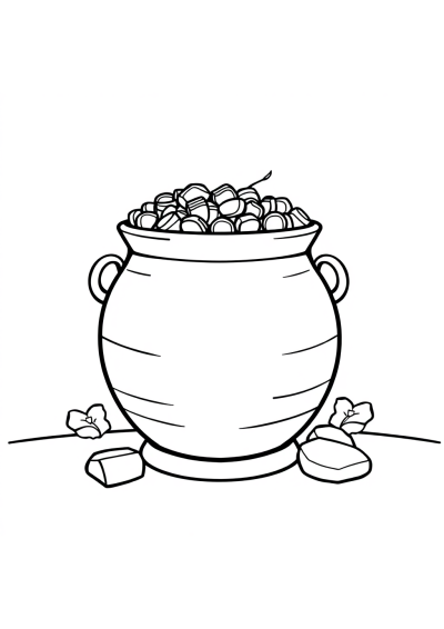 Giant Pot Of Gold Coloring Page