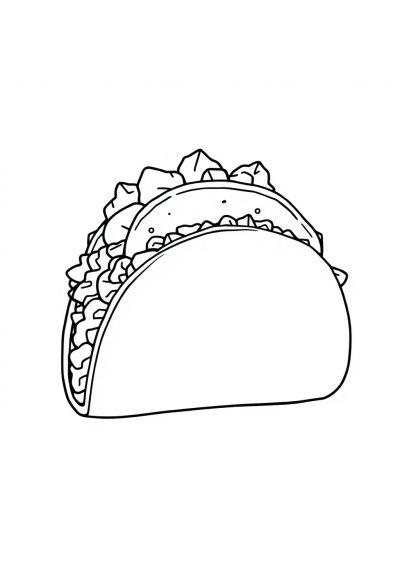 Giant Taco Coloring Page