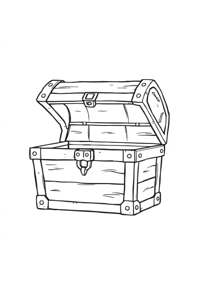 Giant Treasure Chest Coloring Page