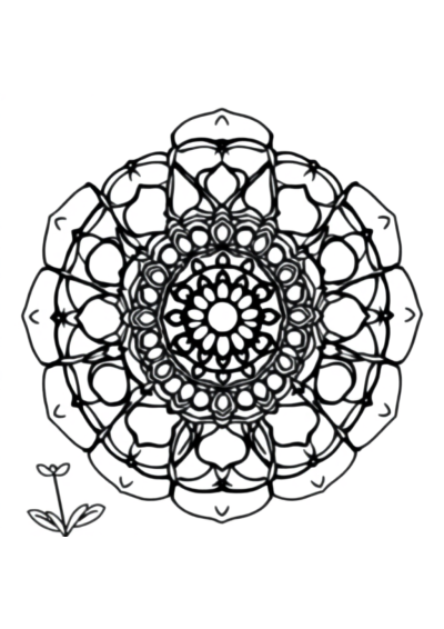Giant Zen Garden Mandala Coloring Page