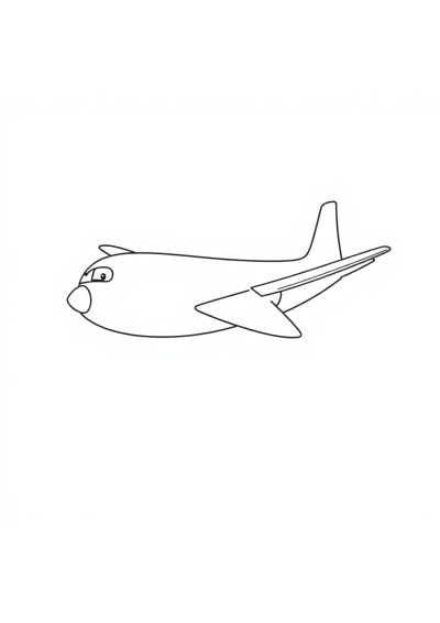 Graceful Airplane Flying Coloring Page