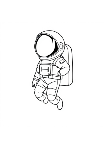 Graceful Astronaut In Suit Coloring Page