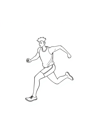 Graceful Athlete Running Coloring Page