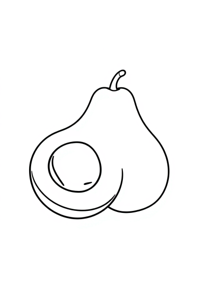 Graceful Avocado Coloring Page