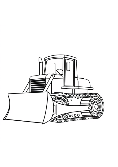 Graceful Bulldozer Coloring Page