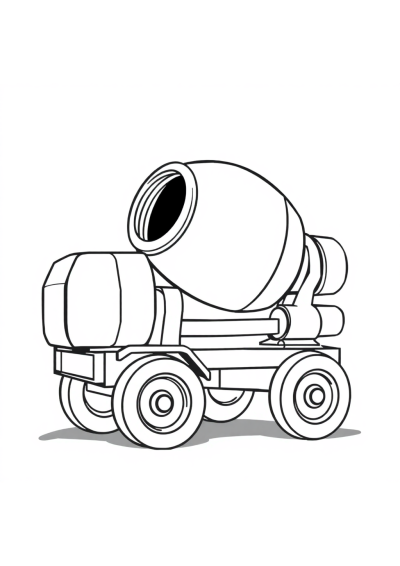 Graceful Cement Mixer Coloring Page