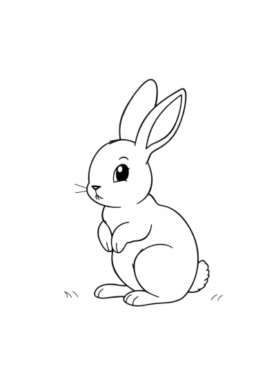 Graceful Easter Bunny Coloring Page