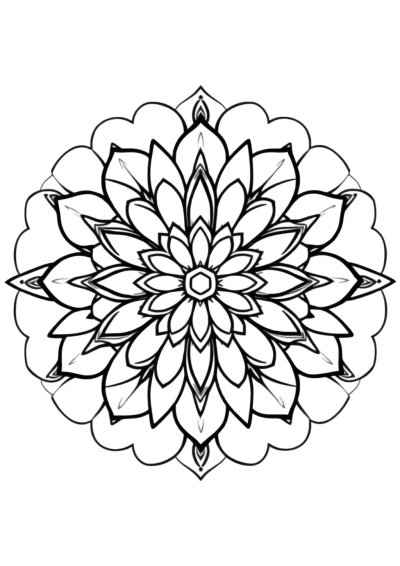 Graceful Flower Of Life Mandala Coloring Page